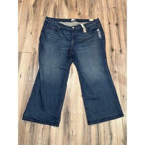 Lane Bryant Womens 34/36 Dark Wash Wide Leg Denim Jeans NWT Plus Size